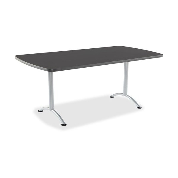 Iceberg ARC Table, Graphite Top, Silver Frame, 36 in W x 72 in L x 29 in H ICE69227 - main